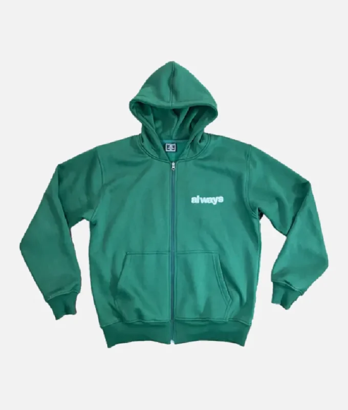 Adwysd Always Green Zip Up Hoodie