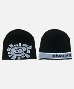 Adwysd Reversible No Cuff Beanie Black Silver