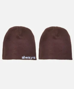 Adwysd Reversible No Cuff Beanie Brown