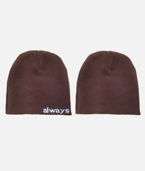 Adwysd Reversible No Cuff Beanie Brown