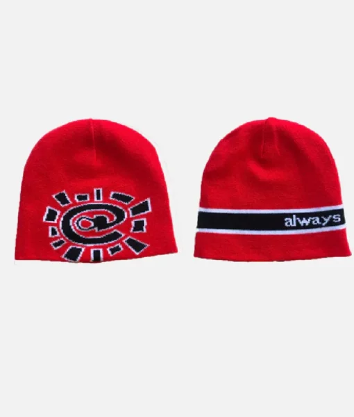 Adwysd Reversible No Cuff Beanie Red